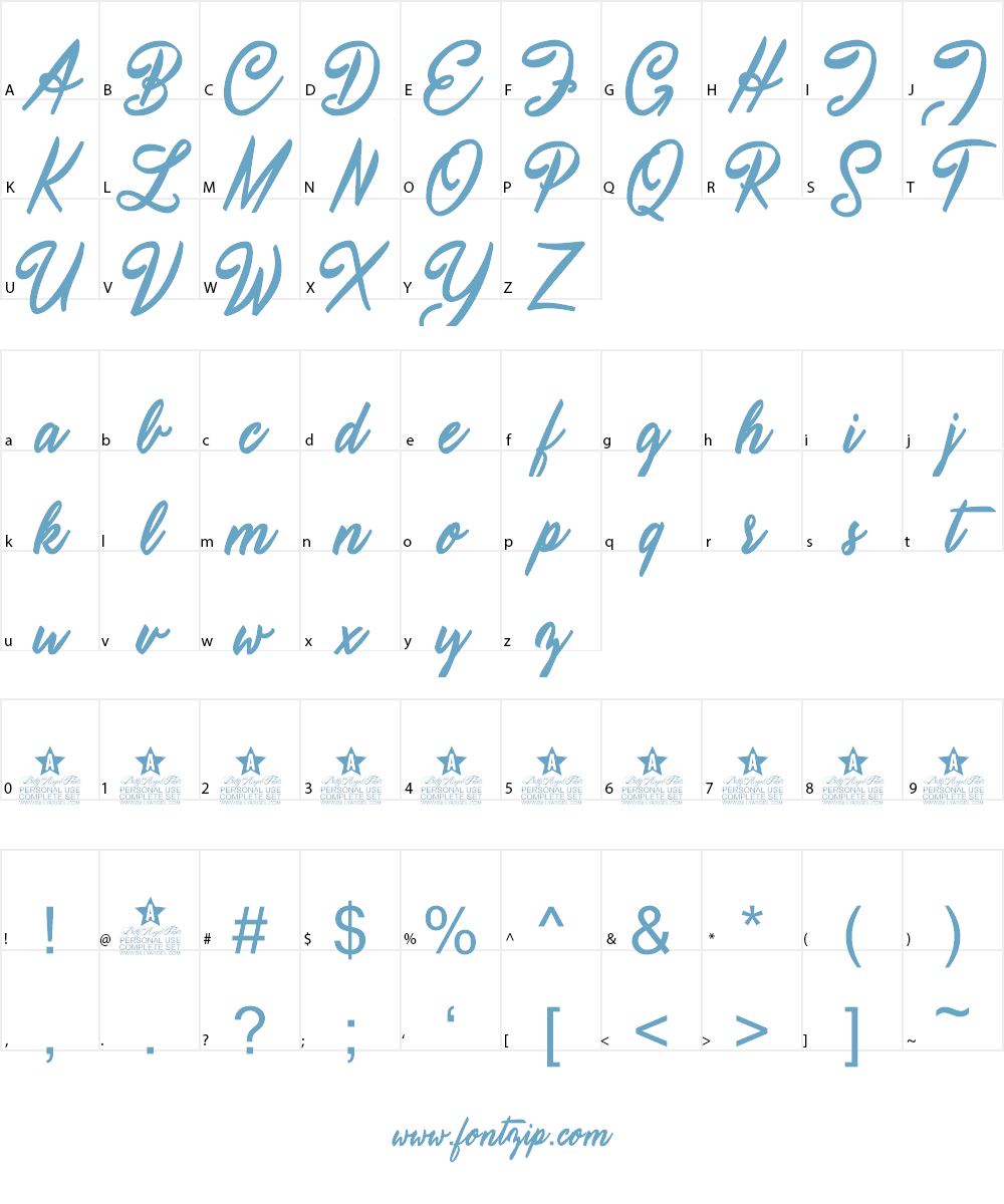 Atmospherica Personal Use Font Character
